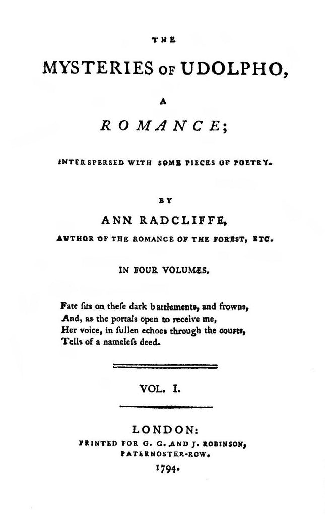 Los misterios de Udolfo - 1794 - Primera edición