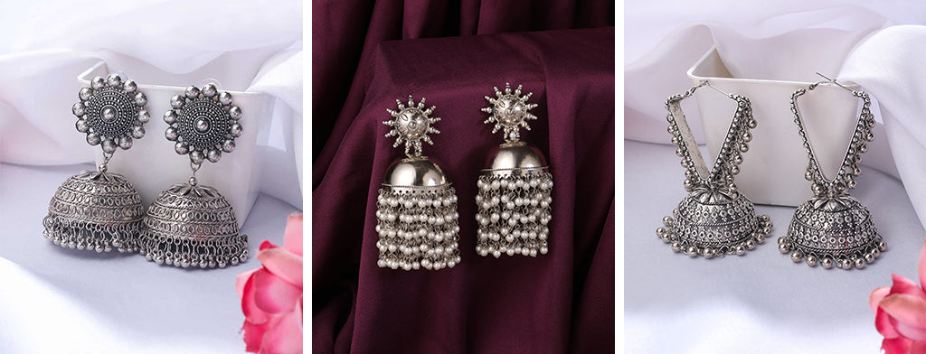 Oxidised Ethnic Big Jhumka Earring