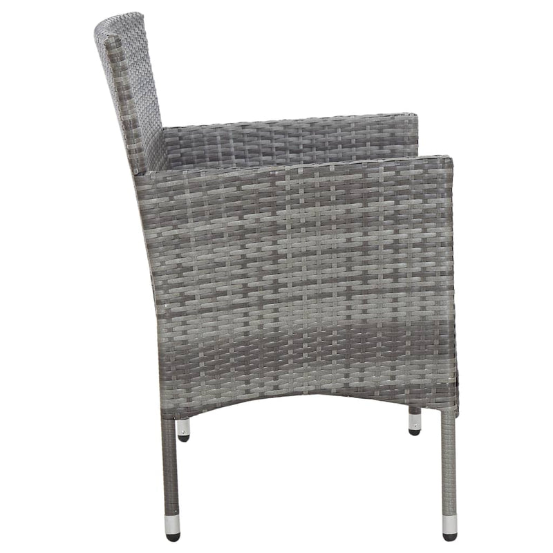 Dealsmate  Garden Bench with Cushion Poly Rattan Gray