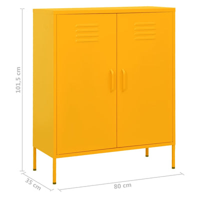 Dealsmate  Storage Cabinet Mustard Yellow 31.5"x13.8"x40" Steel
