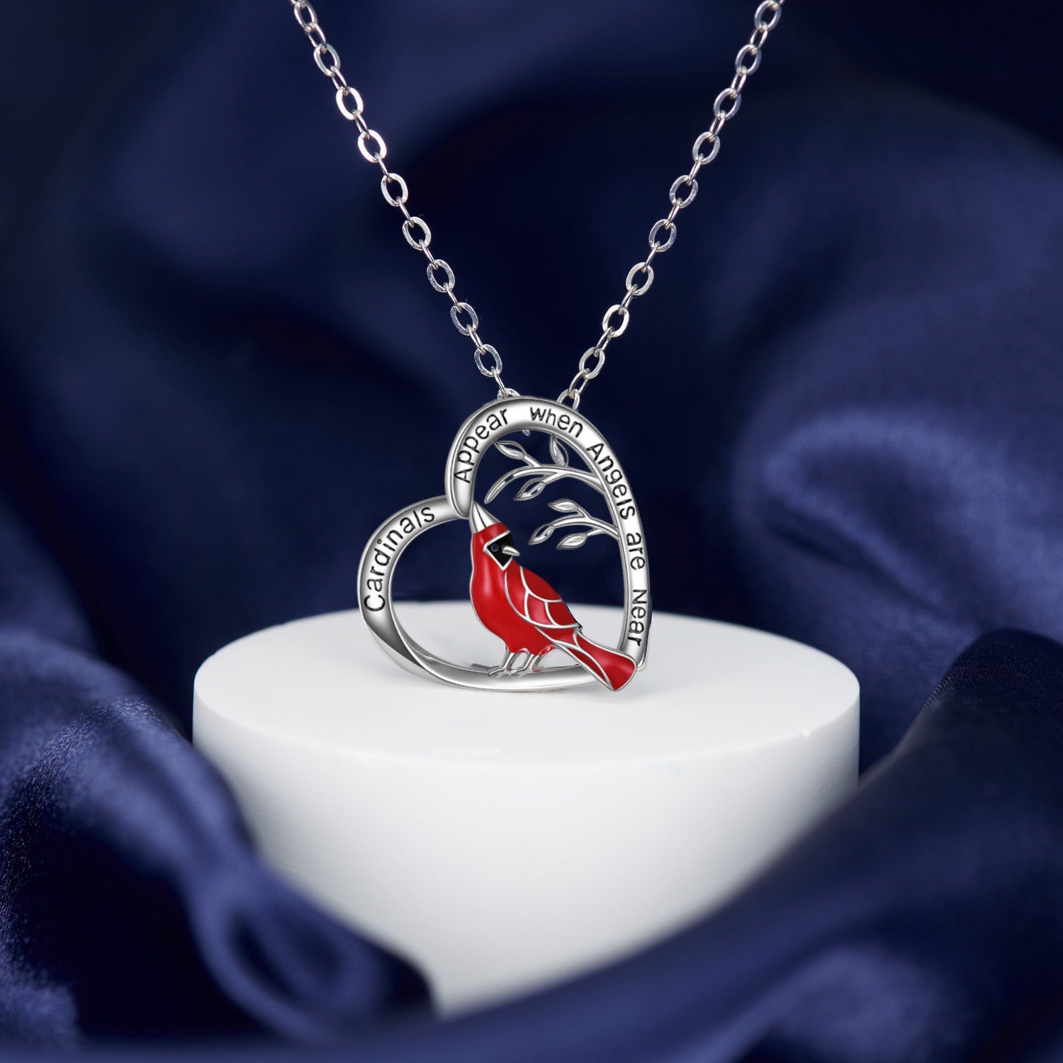 Cardinal Gifts Women St Louis Cardinals Bird Necklace Heart-shaped