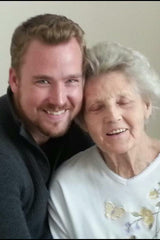 Byrd Apothecary owner, Michael-David Carpenter, with his grandmother, Mildred. The company was started in her honor.