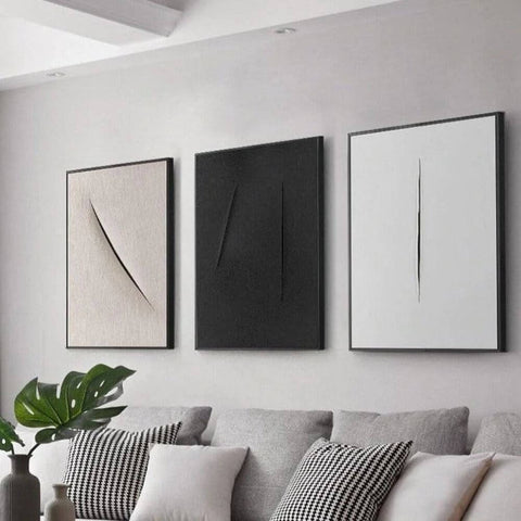 Objets de décoration moderne avec un tableau minimaliste