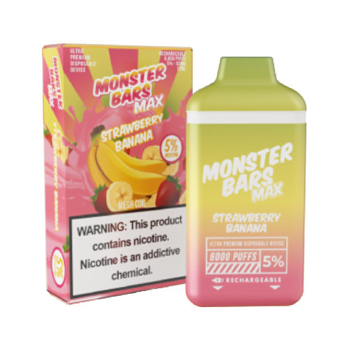Monster Bars MAX 6000 Strawberry Banana | MadVapes