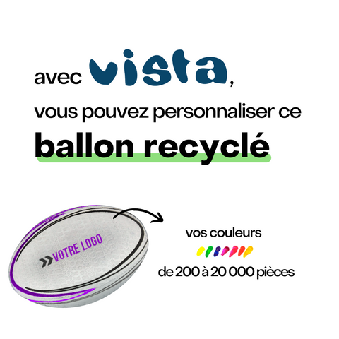 Ballon de rugby recyclé