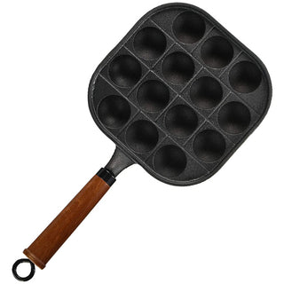 Kasian House Cast Iron Japanese Omelette Pan with Wooden Handle - Pre