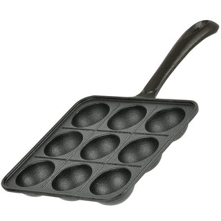 TIKUSAN Takumi Cast Iron Japanese Tamagoyaki Omelet Pan with Wooden Handle, Made in Japan Magma Plate Traditional Rectangular Pre-Seasoned Cast Iron