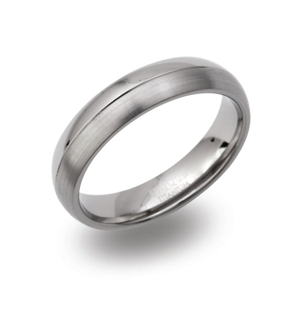 Silver titanium sales wedding band