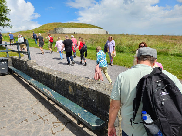 Tour participants arriving at Newgrange