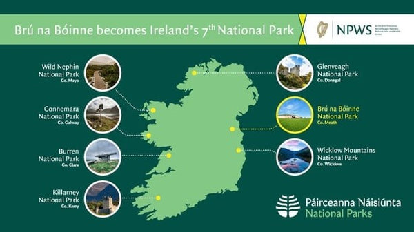 The seven national parks of Ireland.