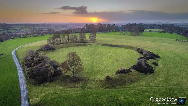 Dowth Henge winter solstice sunset by Copter View