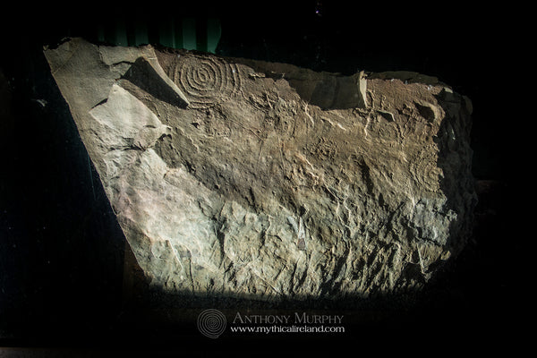 Megalithic art on a stone found at Dowth Hall