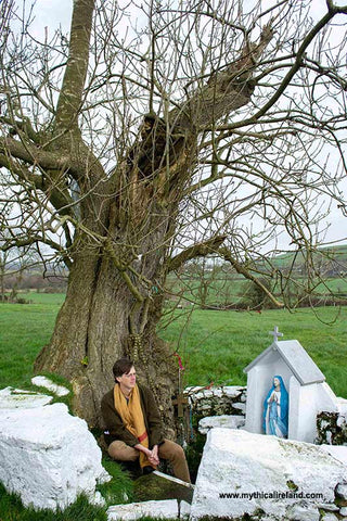 TV presenter Manchán Magan at an Irish holy well