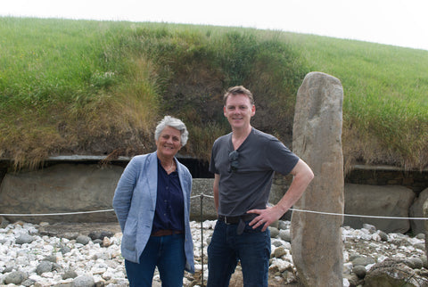 Documentary producer Neal Boyle with Geraldine Stout at Knowth