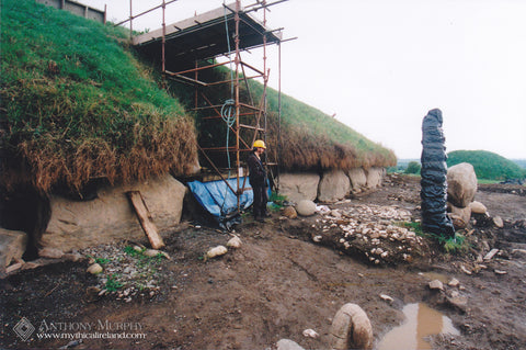 Richard Moore at Knowth's western entrance in 2000