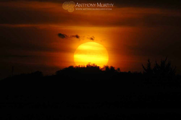 Sunset around equinox over Slane viewed from Millmount