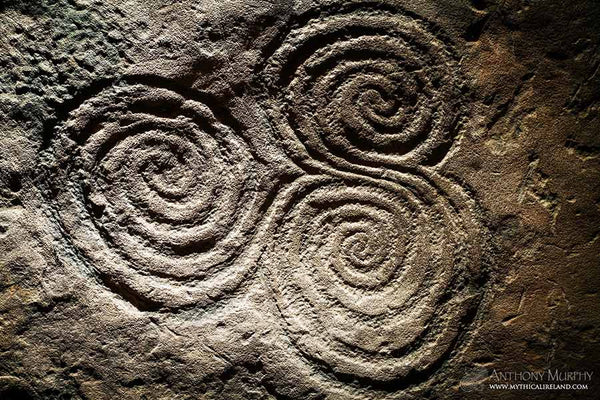 Newgrange chamber triple spiral (triskele)