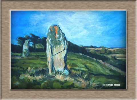 Richard's painting of Baltray standing stones