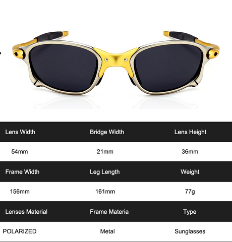Óculos de sol Juliet metálicos para homens e mulheres, lente