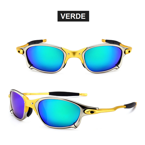 Óculos De Sol Juliet Metal Lente Azul Claro Polarizado Uv400