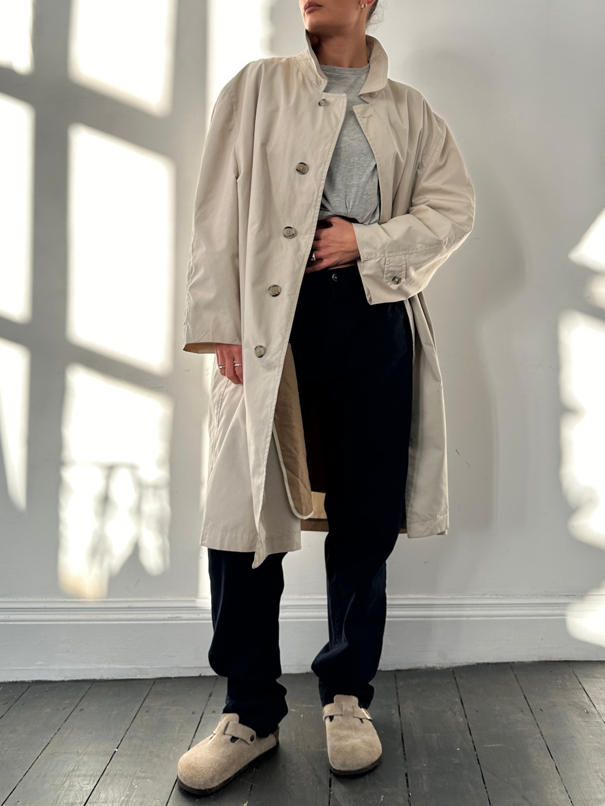 Image of Christian Dior Monsieur Cotton Concealed Placket Trench Coat - XXL