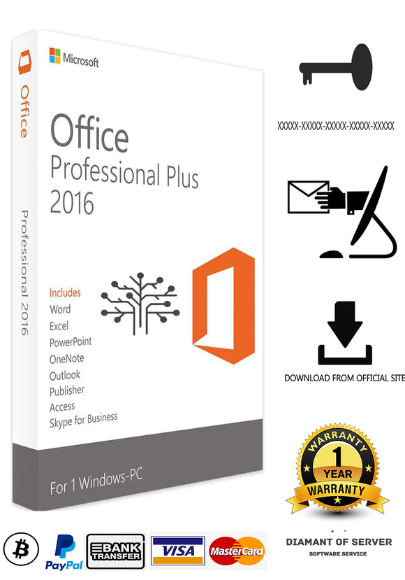 Office 2016 Professional Plus Genuine Key Licencia Permanente – Diamant  Server Software