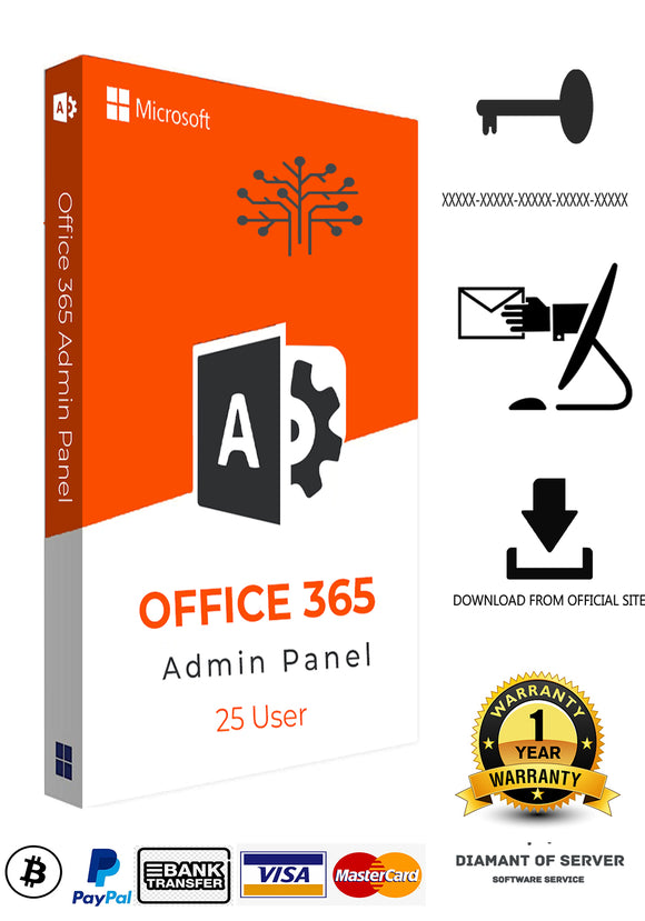 Admin Panel 25 Licencias Office 365 E5 5Tb OneDrive 5 Dispositivos. –  Diamant Server Software