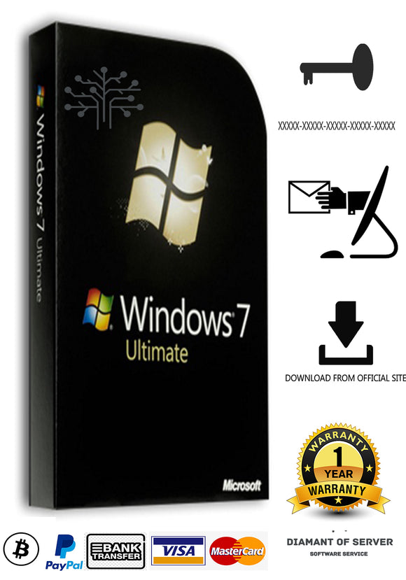 Fácil de suceder Redondo lanzador Windows 7 Ultimate Genuine Key Licencia Permanente RETAIL-OEM – Diamant  Server Software
