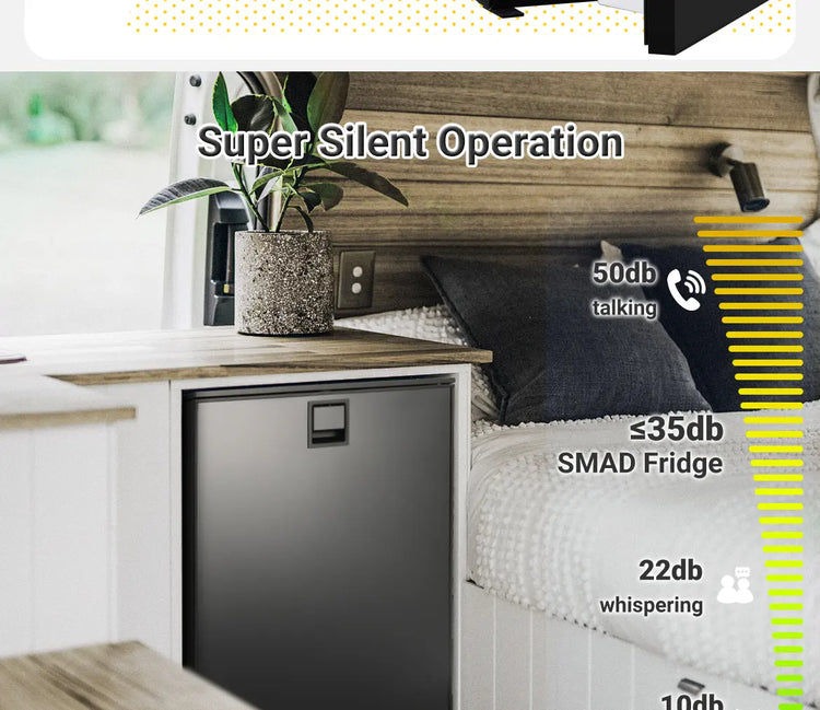 Ultra silent RV refrigerator, no noise fridge SMAD