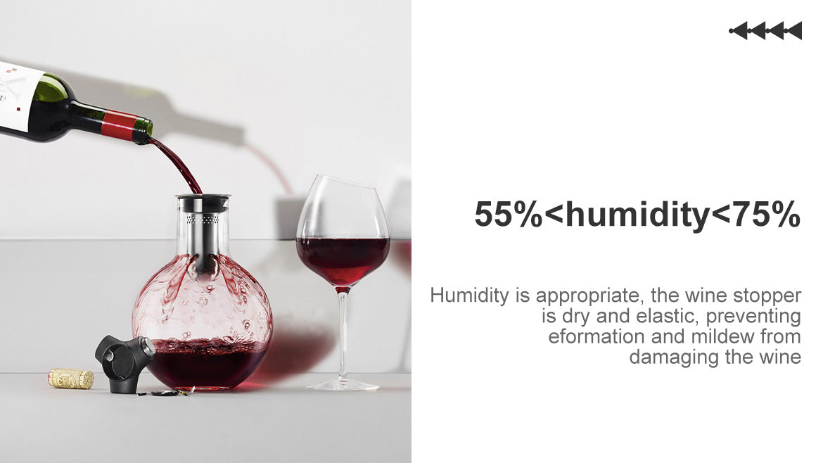 Smad appliances' wine cellar maintains ideal humidity levels between 55% and 75%, keeping wine stoppers dry and elastic to prevent deformation and mildew from damaging wine.