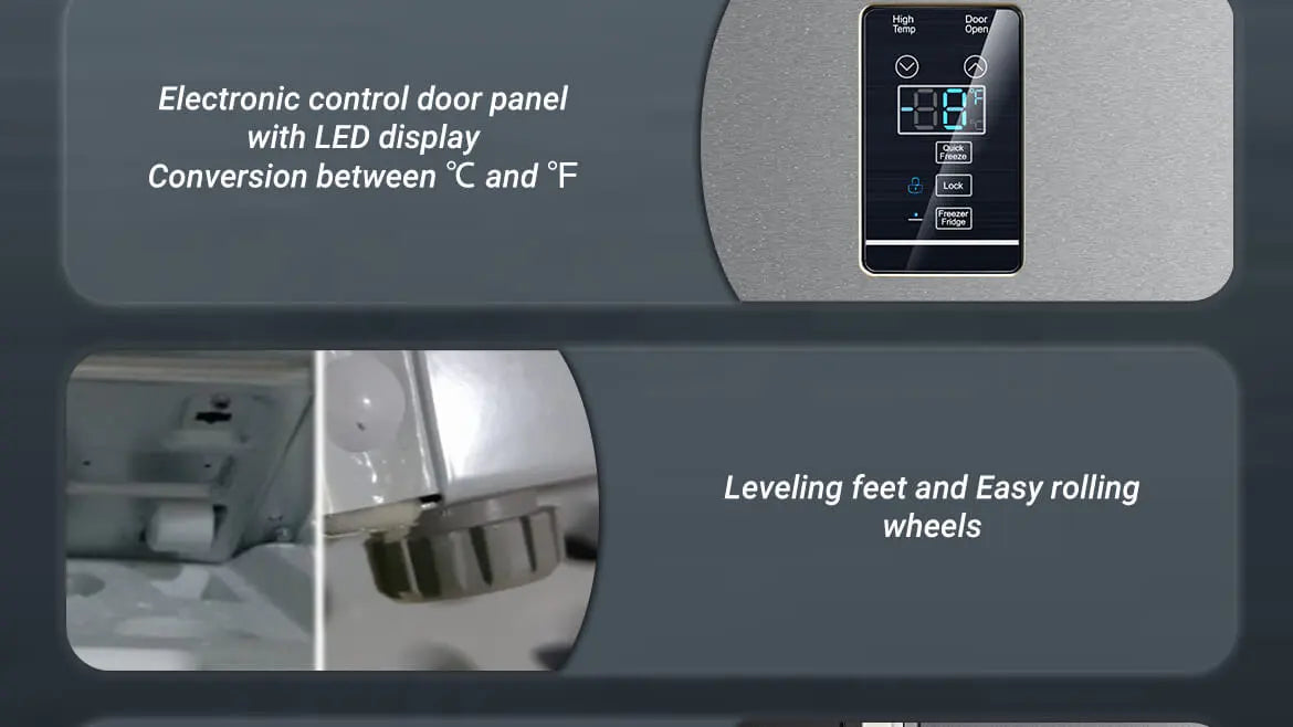 Electronic control door panel with LED display Conversion between ℃ and ℉