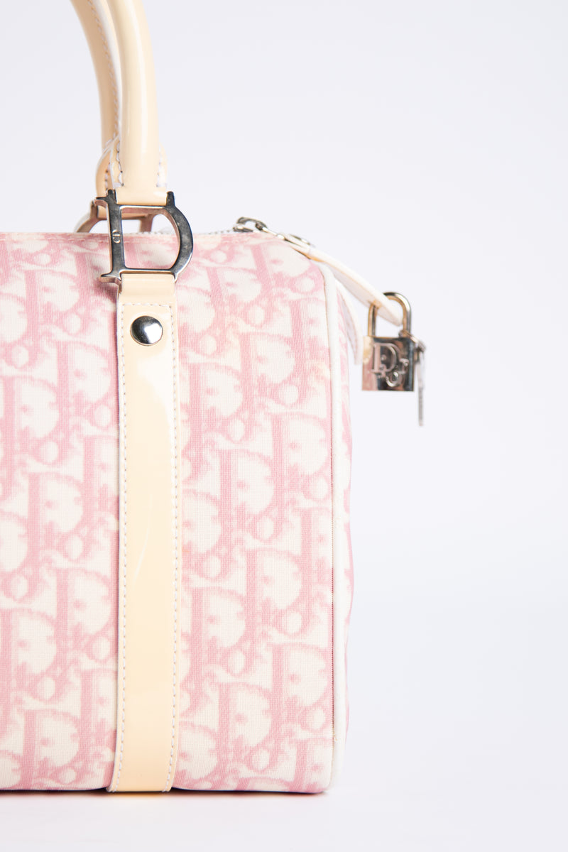 2000s Christian Dior Pink Monogram Canvas Boston Bag – Break Archive