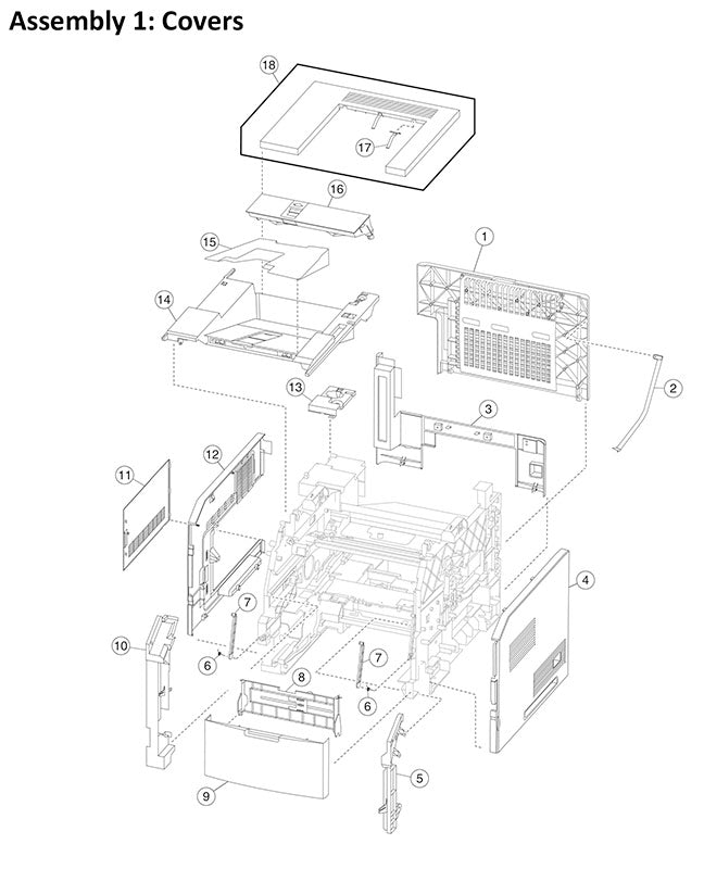 Lexmark MS710, MS711, MS810, MS811, MS812, MS817 Covers