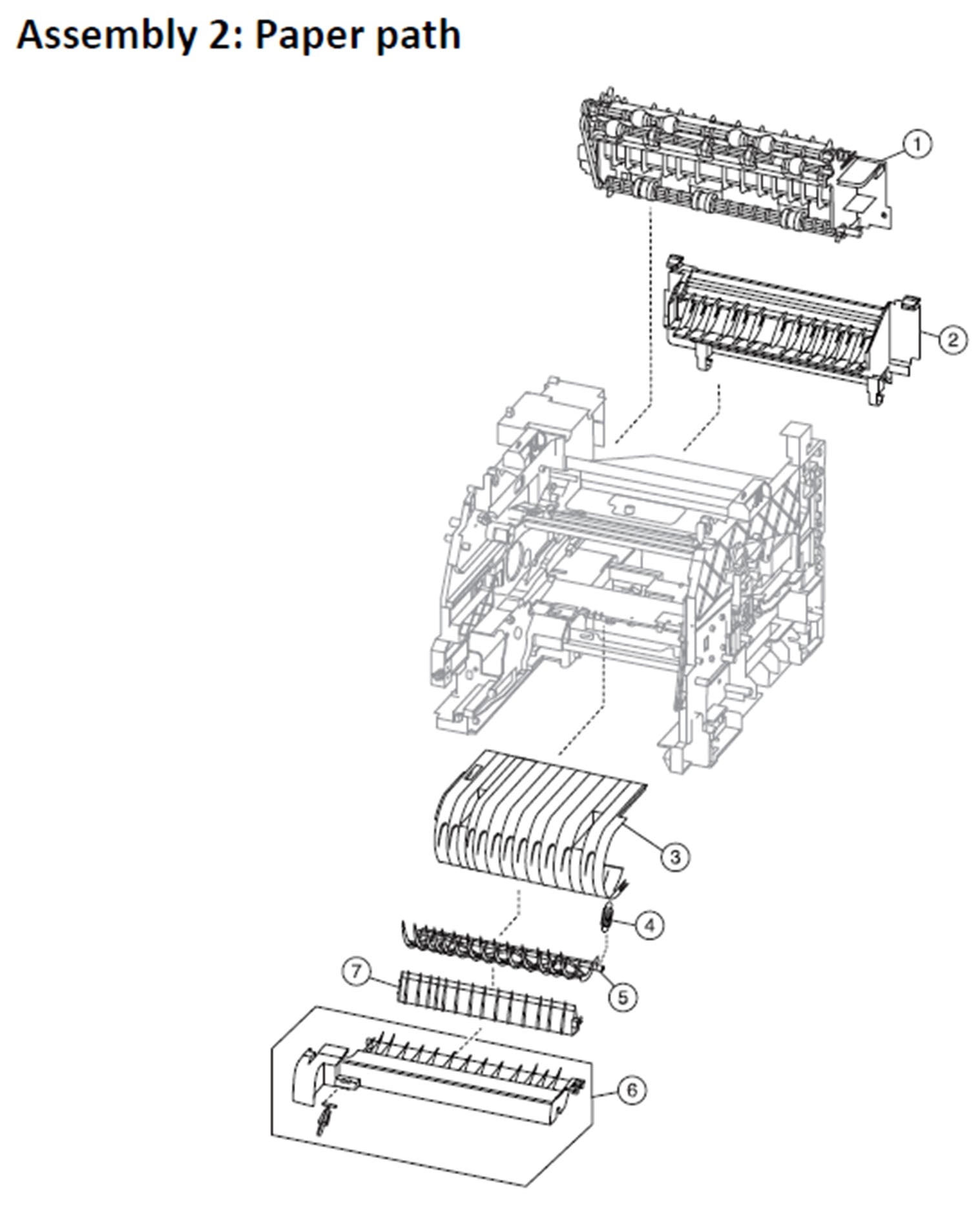 Lexmark MS710, MS711, MS810, MS811, MS812, MS817 paper path