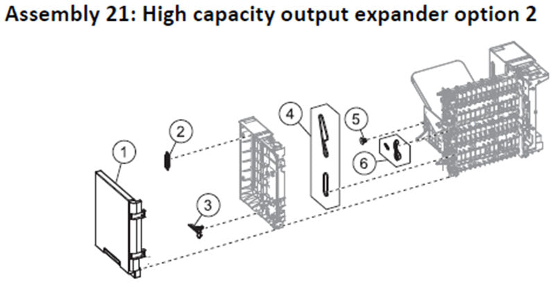 Lexmark MS710, MS711, MS810, MS811, MS812, MS817 high capacity output expander parts, drawing 2