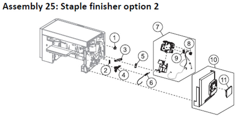 Lexmark MS710, MS711, MS810, MS811, MS812, MS817 staple finisher, drawing 2