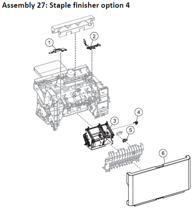 Lexmark MS710, MS711, MS810, MS811, MS812, MS817 staple finisher, drawing 4