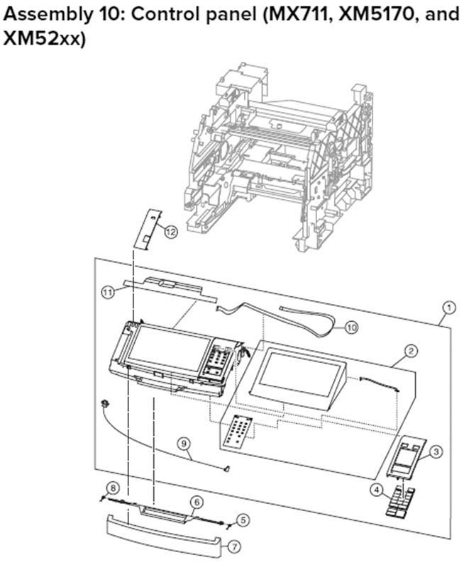 MX711 XM5170 control panel parts