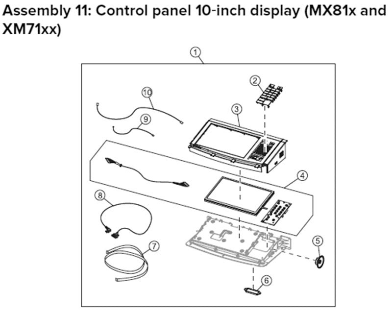 MX81X control panel parts, 10 inch