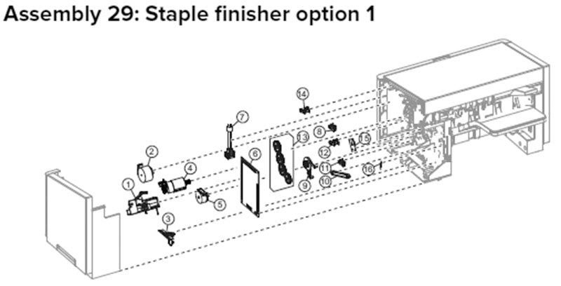 MX81X Staple finisher parts, drawing 1