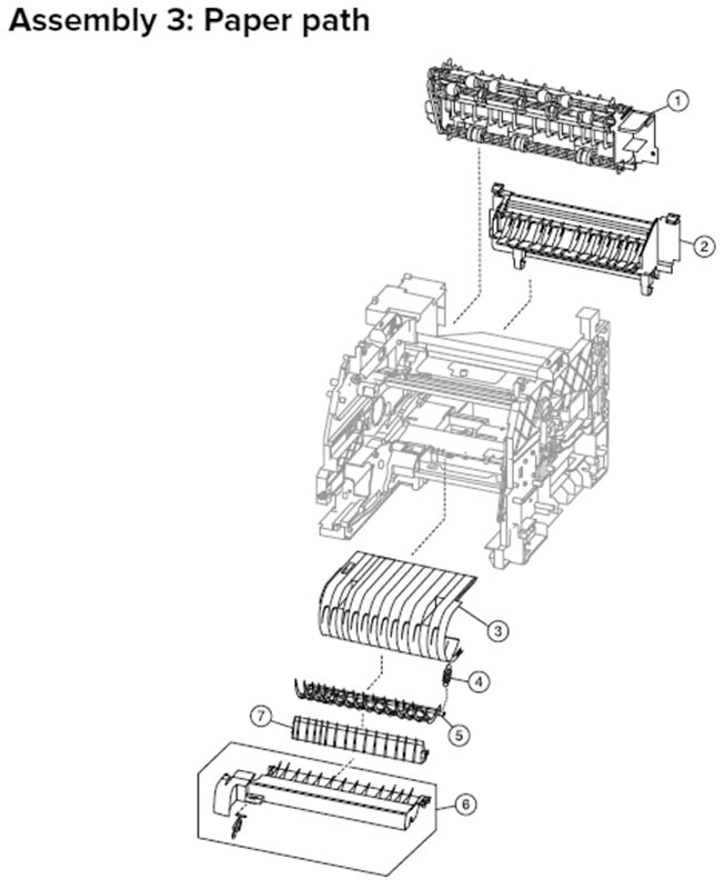 Paper path parts for MX711