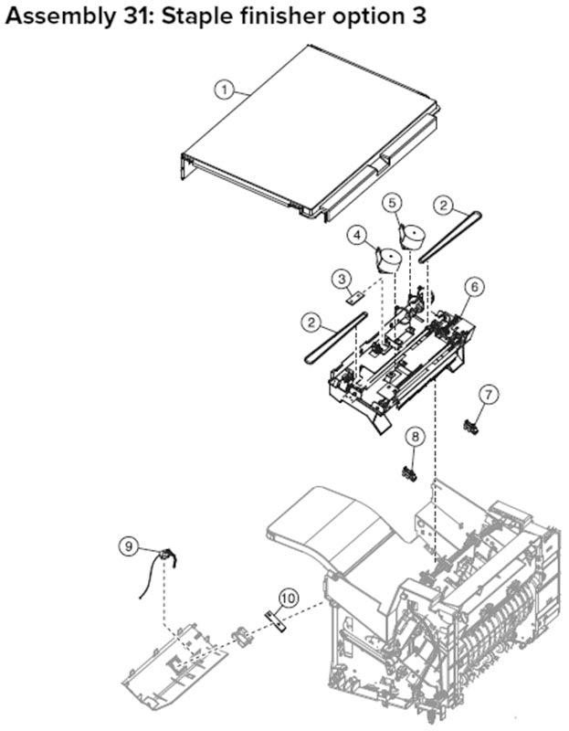 MX81X staple finisher parts, drawing 3