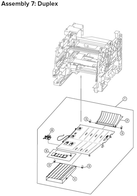 MX711 duplex parts