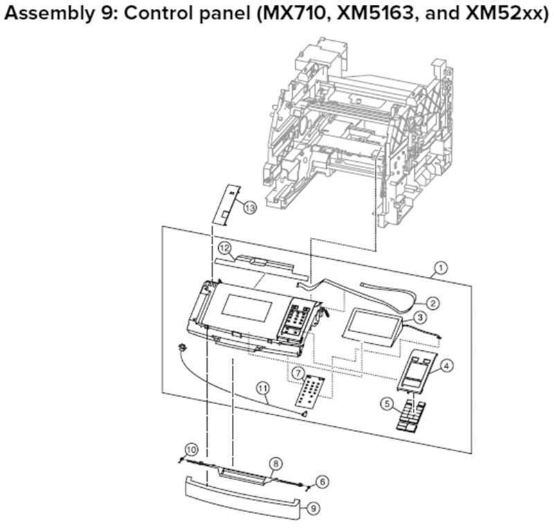 MX710, XM5163 and XM52XX control panel parts