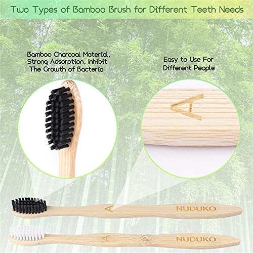 Biodegradable Bamboo Toothbrushes, 10 Piece BPA Free Soft Bristles Toothbrushes, Natural, Eco-Friendly, Green and Compostable