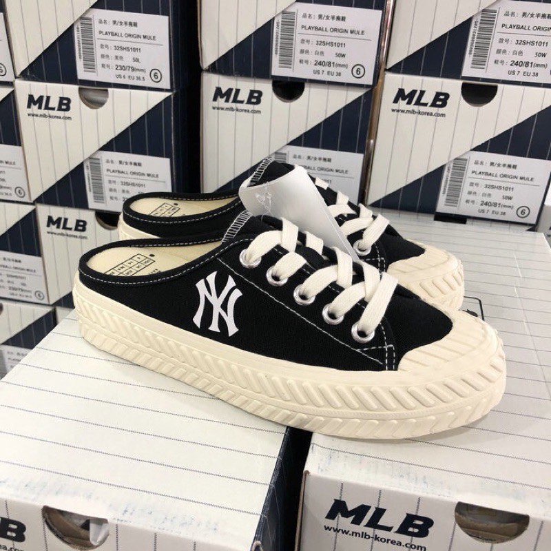 Minhshopvn  Giày MLB Mule PlayBall Origin Mule York Yankees Shoes Black  O  32SHS111150L