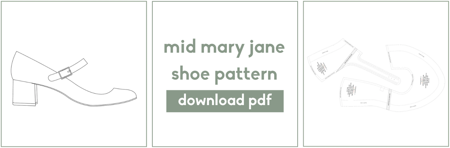 Mid heel mary jane shoe pattern