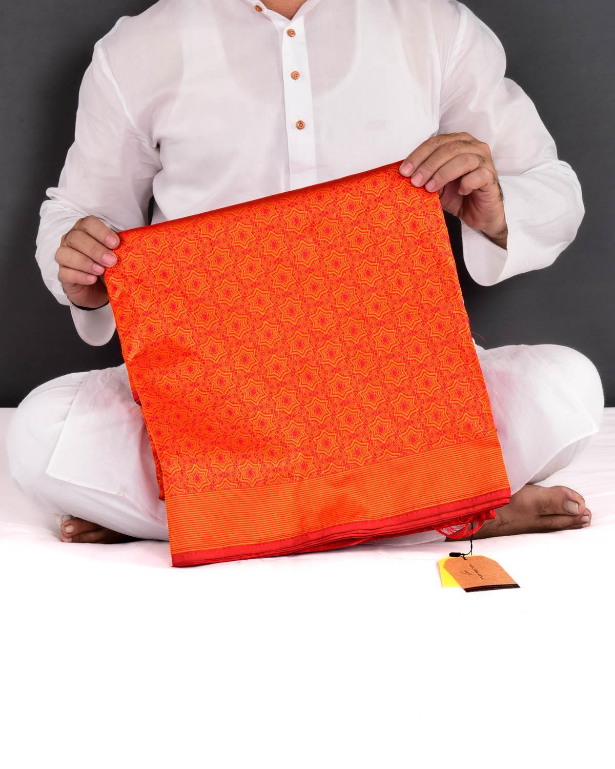 Orange On Red Banarasi 