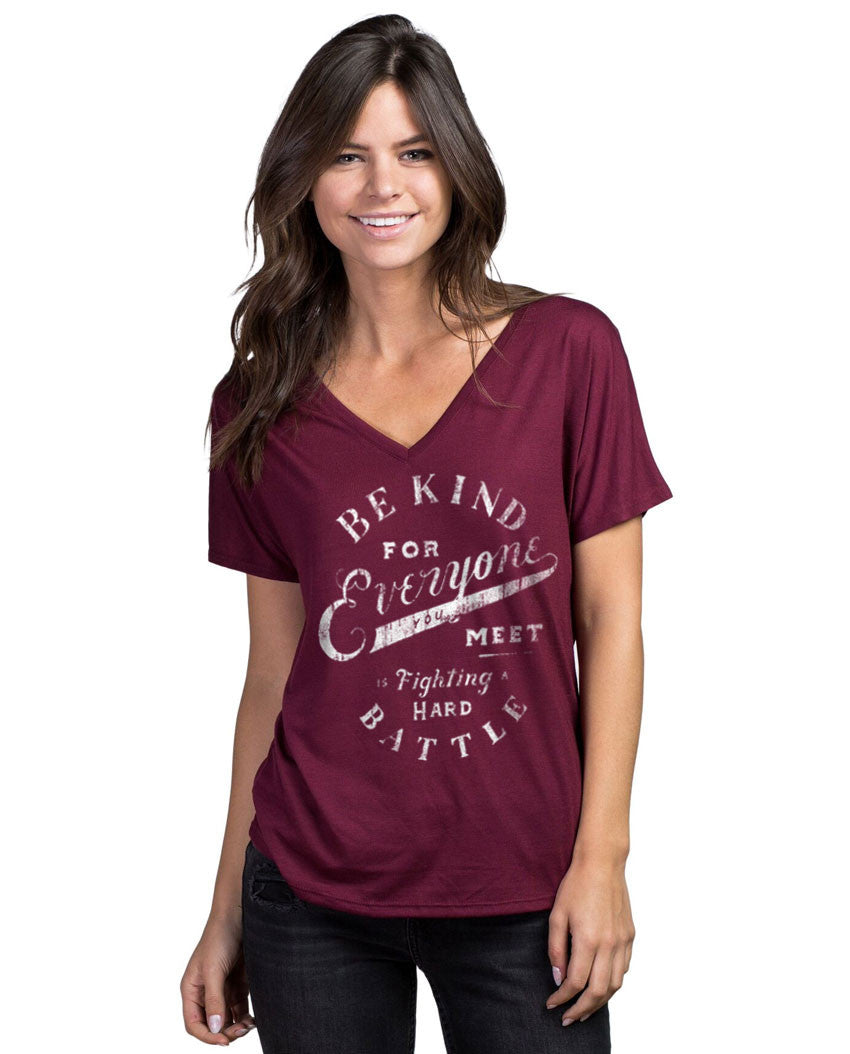 Be Kind Everyone Flowy V Neck - Sevenly