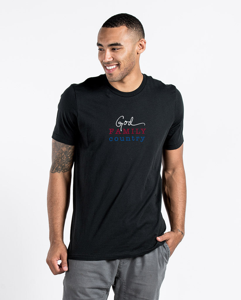 God Family Country Mens Premium Fitted Tee - Sevenly